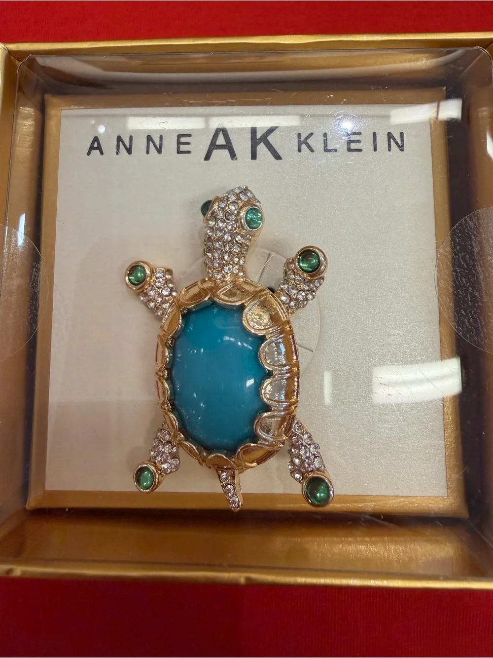 Anne Klein Gold Tone Turtle Brooch New
